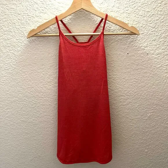 Lululemon Fast As Light Singlet Tank Women’s 6 Heathered Red Strappy Back Run - Picture 2 of 6